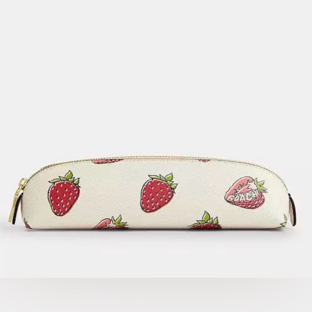 Coach Outlet Pencil Case With Strawberry Print